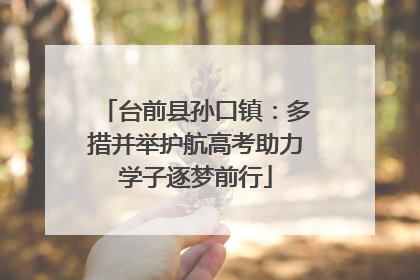 台前县孙口镇：多措并举护航高考助力学子逐梦前行