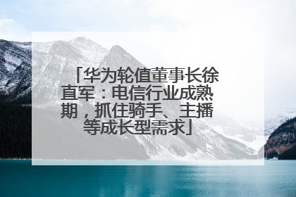 华为轮值董事长徐直军：电信行业成熟期，抓住骑手、主播等成长型需求
