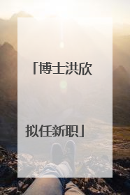 博士洪欣拟任新职