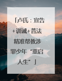 卢氏：宣告+训诫+普法 精准帮教涉罪少年“重启人生”