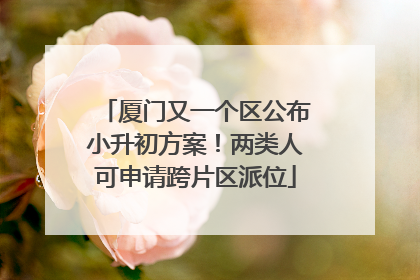 厦门又一个区公布小升初方案！两类人可申请跨片区派位