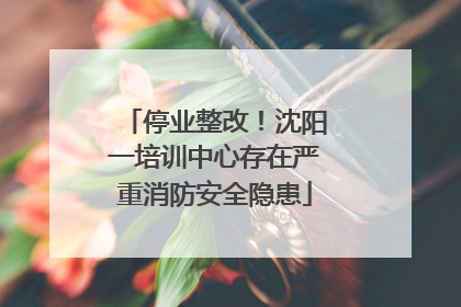 停业整改！沈阳一培训中心存在严重消防安全隐患