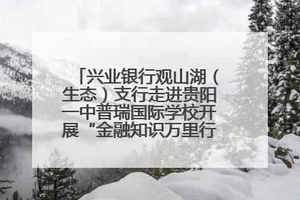 兴业银行观山湖（生态）支行走进贵阳一中普瑞国际学校开展“金融知识万里行”宣传活动