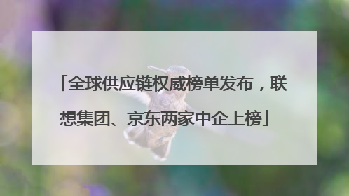 全球供应链权威榜单发布，联想集团、京东两家中企上榜
