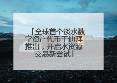 全球首个淡水数字资产代币于迪拜推出，开启水资源交易新尝试