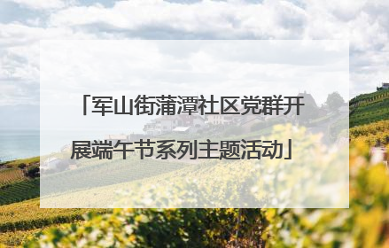 军山街蒲潭社区党群开展端午节系列主题活动
