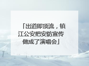 出道即顶流，镇江公安把安防宣传做成了演唱会