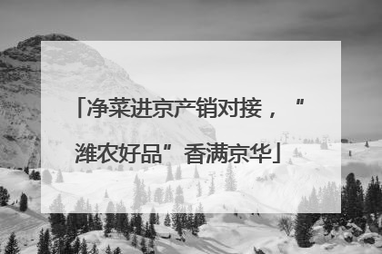 净菜进京产销对接，“潍农好品”香满京华