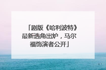 剧版《哈利波特》最新选角出炉，马尔福饰演者公开