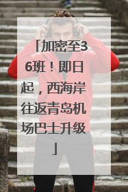 加密至36班！即日起，西海岸往返青岛机场巴士升级
