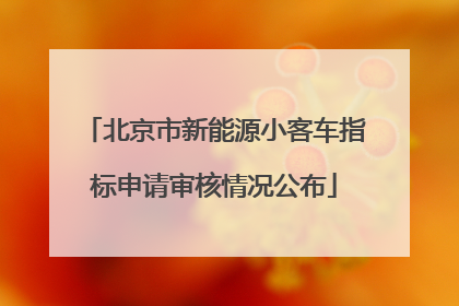 北京市新能源小客车指标申请审核情况公布