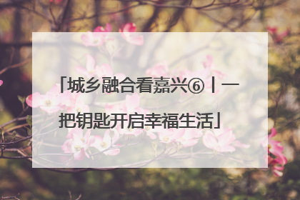 城乡融合看嘉兴⑥丨一把钥匙开启幸福生活