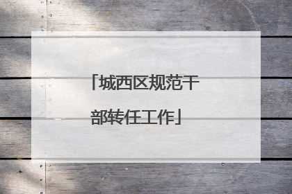 城西区规范干部转任工作