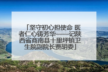 坚守初心担使命 医者仁心铸芳华——记陕西省商南县十里坪镇卫生院副院长贾胡委