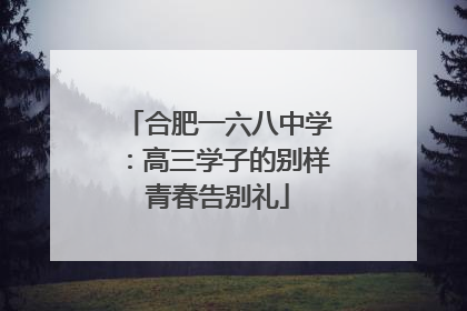 合肥一六八中学：高三学子的别样青春告别礼