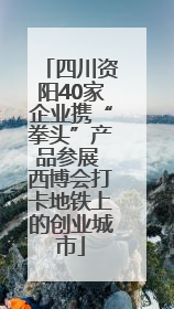 四川资阳40家企业携“拳头”产品参展 西博会打卡地铁上的创业城市