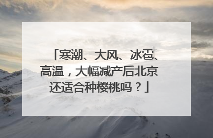寒潮、大风、冰雹、高温，大幅减产后北京还适合种樱桃吗？