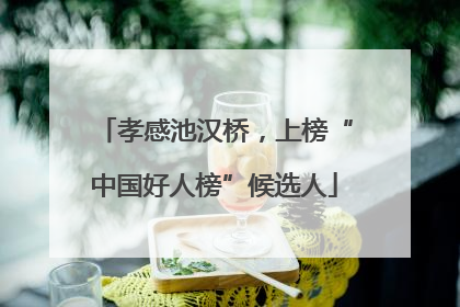 孝感池汉桥，上榜“中国好人榜”候选人