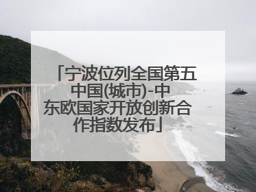 宁波位列全国第五 中国(城市)-中东欧国家开放创新合作指数发布