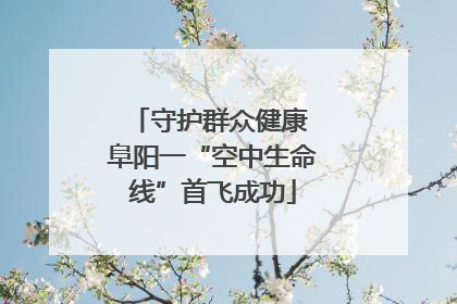 守护群众健康 阜阳一“空中生命线”首飞成功