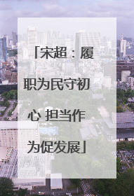 宋超：履职为民守初心 担当作为促发展
