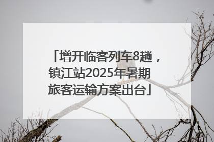 增开临客列车8趟，镇江站2025年暑期旅客运输方案出台