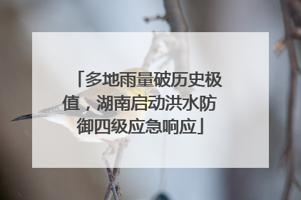 多地雨量破历史极值，湖南启动洪水防御四级应急响应