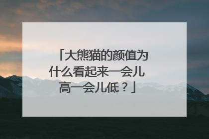 大熊猫的颜值为什么看起来一会儿高一会儿低？