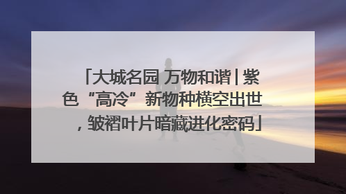 大城名园 万物和谐│紫色“高冷”新物种横空出世，皱褶叶片暗藏进化密码