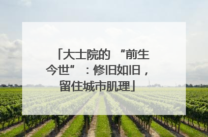 大士院的 “前生今世”：修旧如旧，留住城市肌理