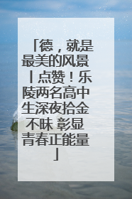 德，就是最美的风景丨点赞！乐陵两名高中生深夜拾金不昧 彰显青春正能量