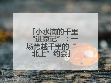 小水滴的千里“进京记”：一场跨越千里的“北上”约会
