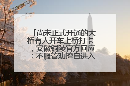 尚未正式开通的大桥有人开车上桥打卡，安徽铜陵官方回应：不服管劝擅自进入，已采取措施