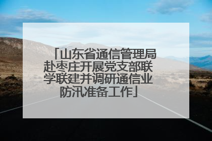 山东省通信管理局赴枣庄开展党支部联学联建并调研通信业防汛准备工作