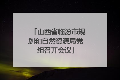 山西省临汾市规划和自然资源局党组召开会议