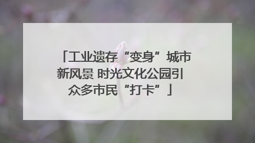 工业遗存“变身”城市新风景 时光文化公园引众多市民“打卡”