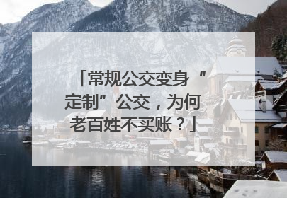 常规公交变身“定制”公交，为何老百姓不买账？