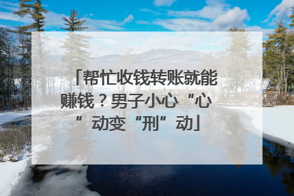 帮忙收钱转账就能赚钱？男子小心“心”动变“刑”动