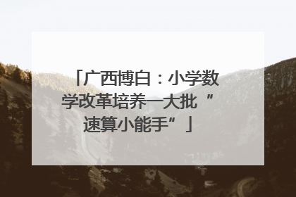 广西博白：小学数学改革培养一大批“速算小能手”