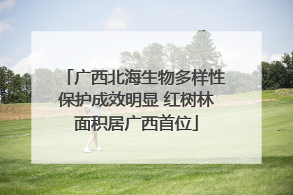 广西北海生物多样性保护成效明显 红树林面积居广西首位