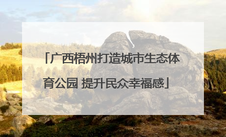 广西梧州打造城市生态体育公园 提升民众幸福感