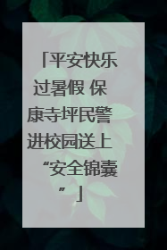 平安快乐过暑假 保康寺坪民警进校园送上“安全锦囊”