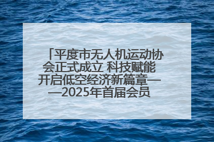 平度市无人机运动协会正式成立 科技赋能开启低空经济新篇章——2025年首届会员大会暨无人机应用发展论坛成功举办