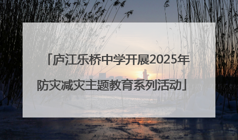 庐江乐桥中学开展2025年防灾减灾主题教育系列活动