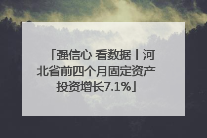 强信心 看数据丨河北省前四个月固定资产投资增长7.1%