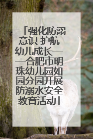 强化防溺意识 护航幼儿成长——合肥市明珠幼儿园如园分园开展防溺水安全教育活动