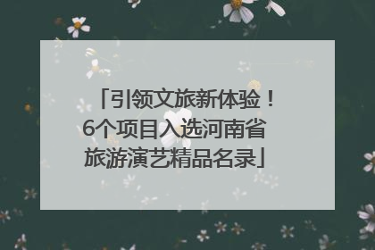 引领文旅新体验！6个项目入选河南省旅游演艺精品名录