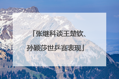张继科谈王楚钦、孙颖莎世乒赛表现
