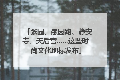 张园、愚园路、静安寺、天后宫……这些时尚文化地标发布
