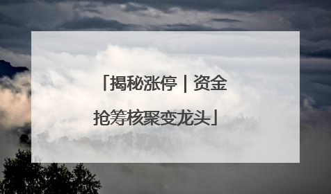 揭秘涨停｜资金抢筹核聚变龙头